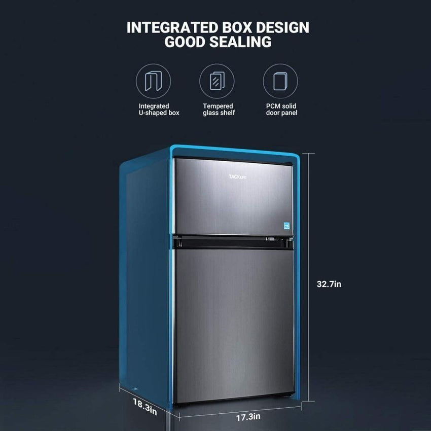 Mini Fridge with Freezer. 3.1 Cu.Ft Small Refrigerator. Compact Refrigerator with LED Light