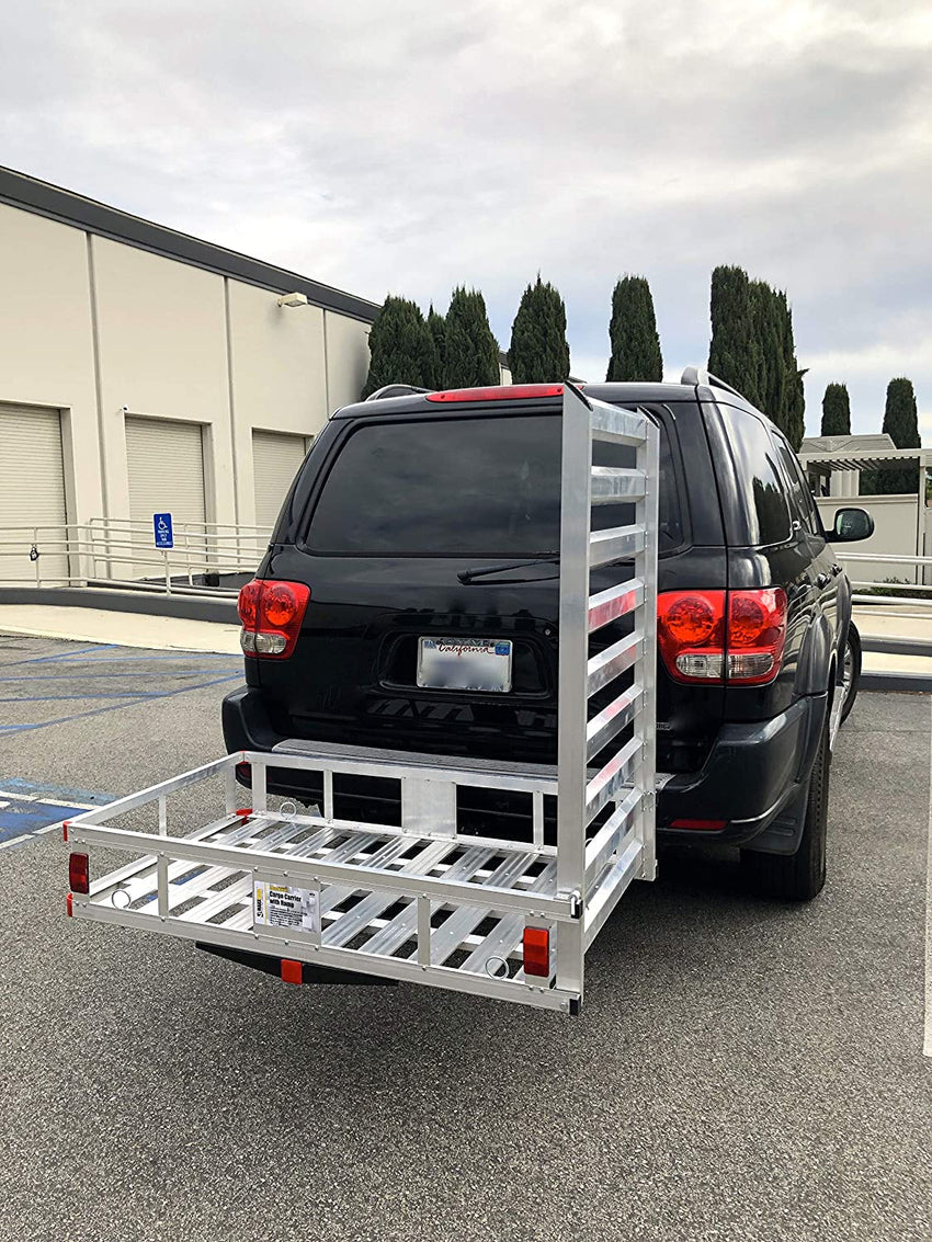 80779 Aluminum Hitch Mount Cargo Carrier with 47′′ Long Ramp. 1 Pack