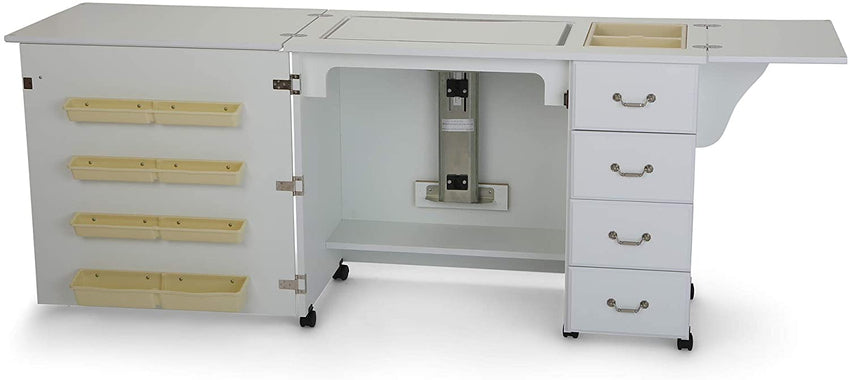 353 Norma Jean Sewing Cabinet for Sturdy Sewing. Cutting. Quilting. and Crafting with Storage and Airlift. Black Finish