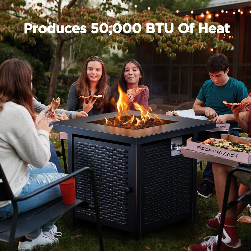 Gas Fire Pit Table. 50.000 BTU Outdoor Propane Fire Pit