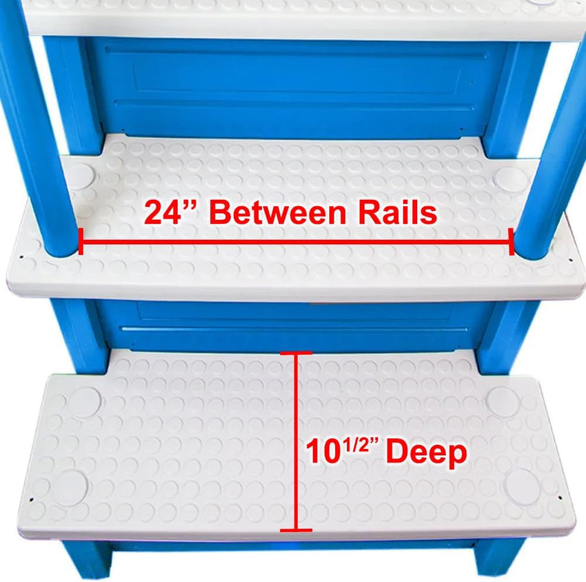 Select Anti-Slip in-Pool Steps | Gray | for Above Ground Swimming Pools | Can Mount to Decks 48 to 54 H | Safety Stairs Capacity Up to 300 lbs