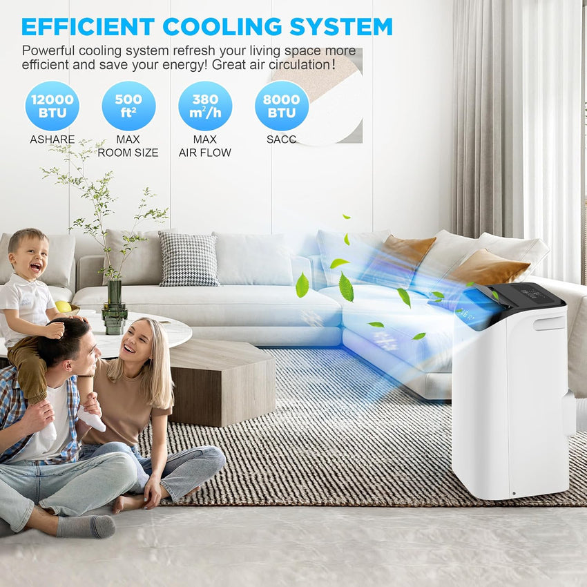 Portable Air Conditioners with Remote Control. 3-in-1 Free Standing Cooling AC Unit with Fan & Dehumidifier. Cools Room up to 700 sq.ft. Smart/Sleep Mode.3 Speed.Auto Swing.24H Timer