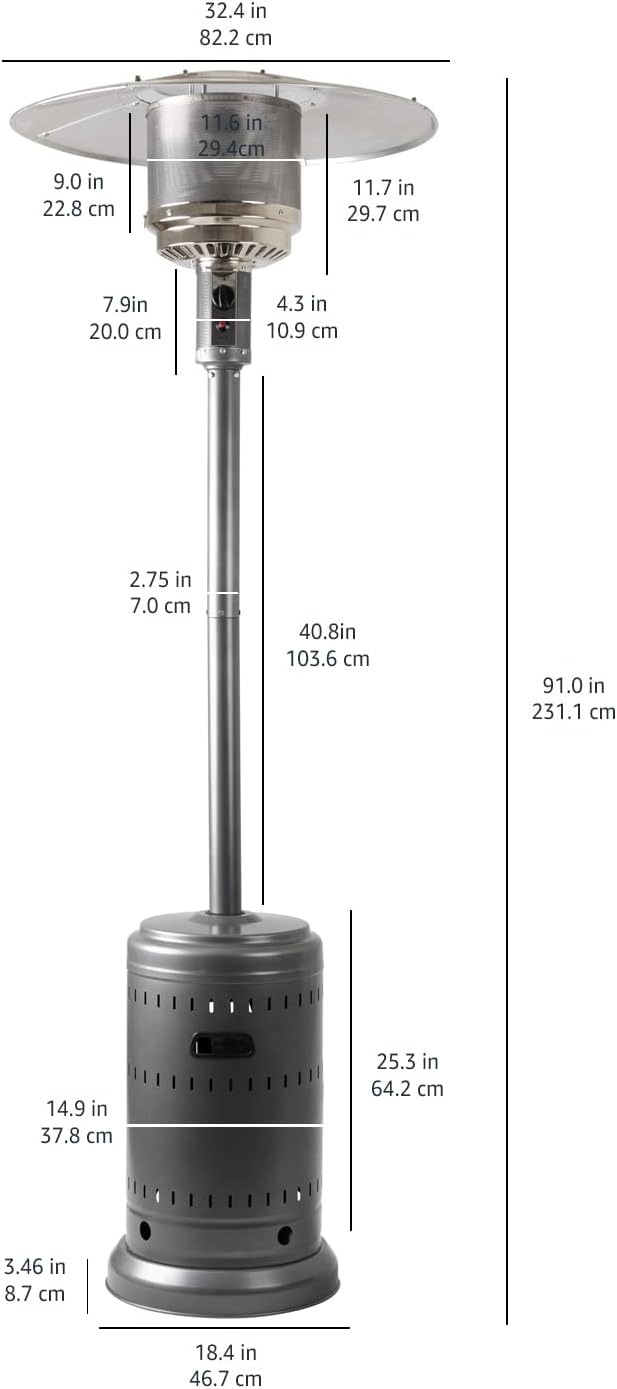 46.000 BTU Outdoor Propane Patio Heater