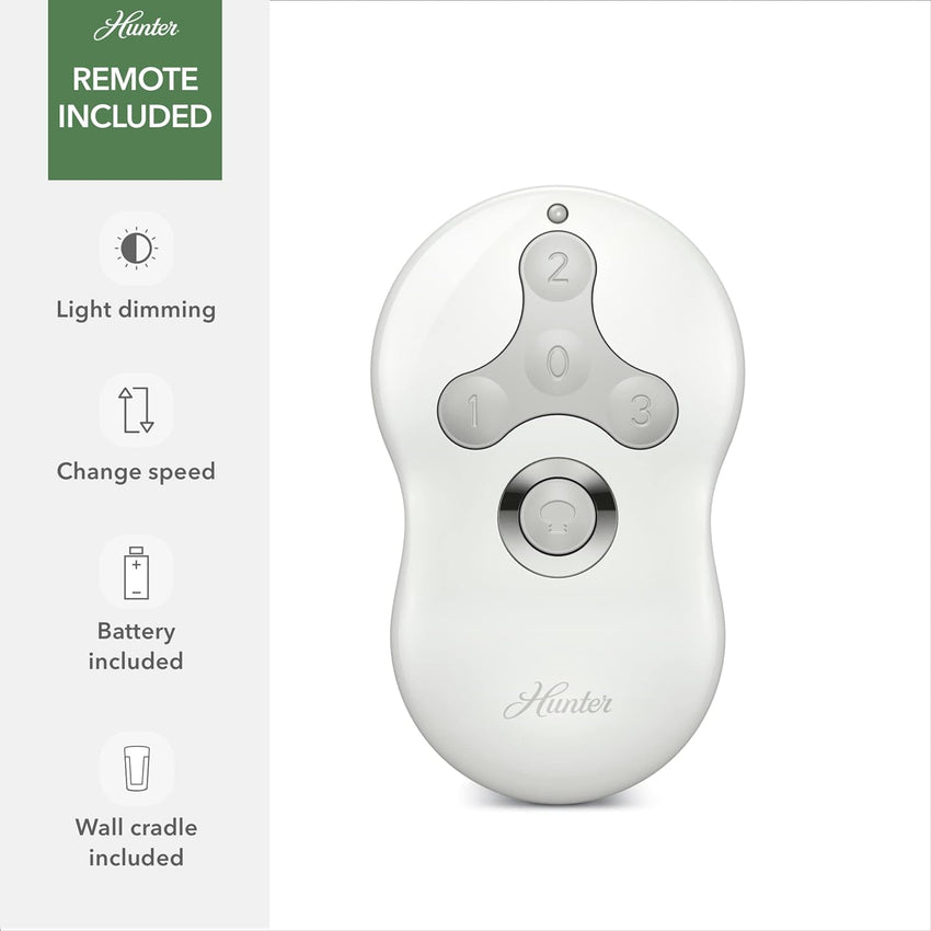 Hunter Fan Company Dempsey Low Profile Indoor / Outdoor Ceiling Fan with LED Light and Remote Control. 44. Matte Nickel