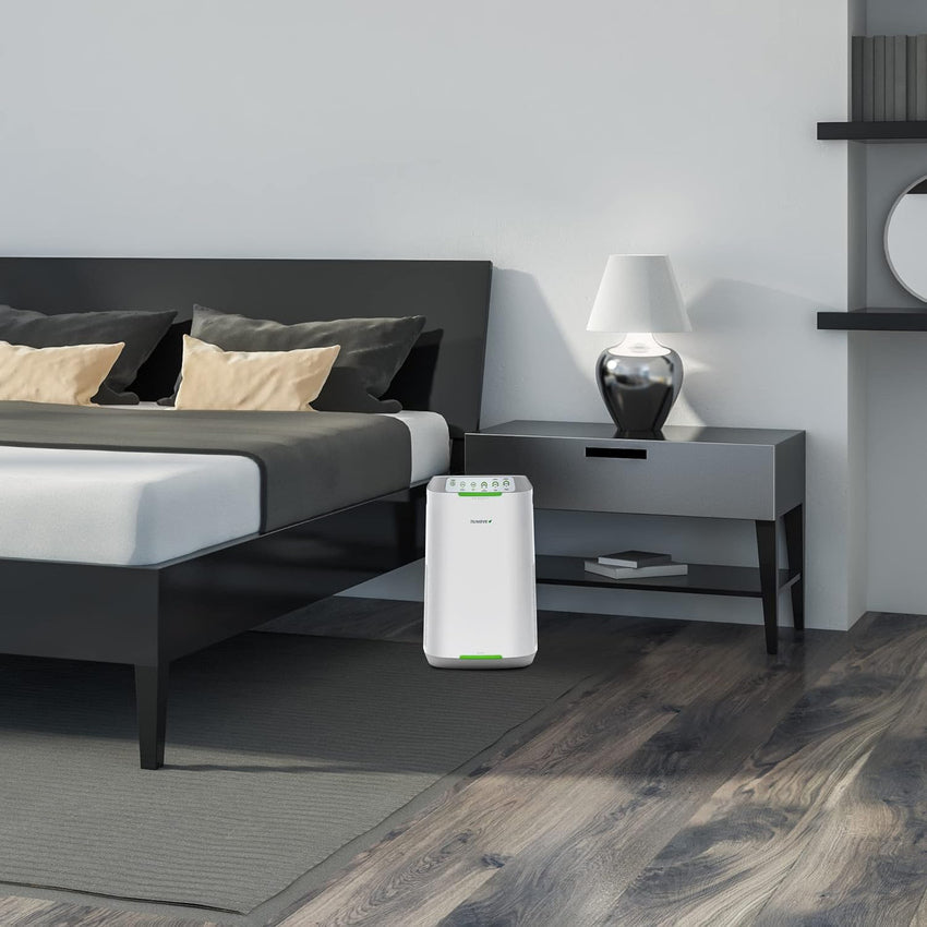Smart Air Purifiers. ZERO Waste & ZERO Filter Replacements. Covers Up to 2002 Sq.Ft. for Home Large Room Bedroom. 30°. 60°. 90° Vents. 6 Fan Speeds. Sleep Mode. Timer. white