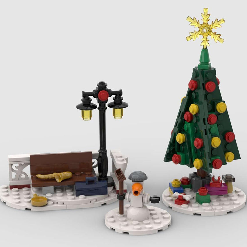 Christmas Country Church Building Kit. MOC-147549 Winter Modular Building Blocks Christmas House Building Block Building Toy (1769 Pieces)