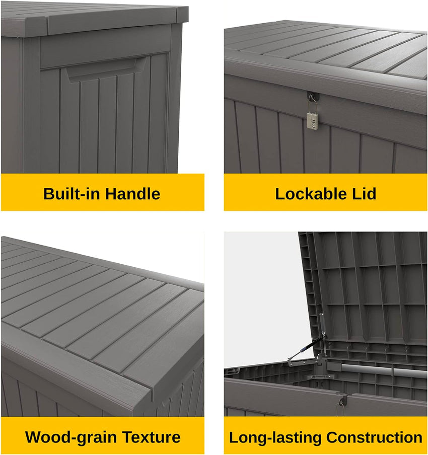 230 Gallon Deck Box. Outdoor Storage Box with Padlock