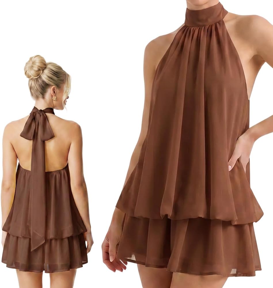 Women's Summer Fashion Party Halter Dress