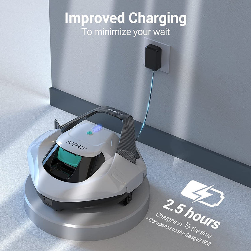 Cordless Robotic Pool Cleaner. Pool Vacuum with Dual-Drive Motors