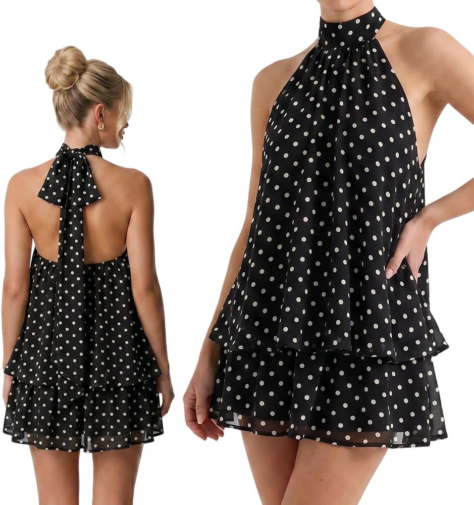 Women's Summer Fashion Party Halter Dress