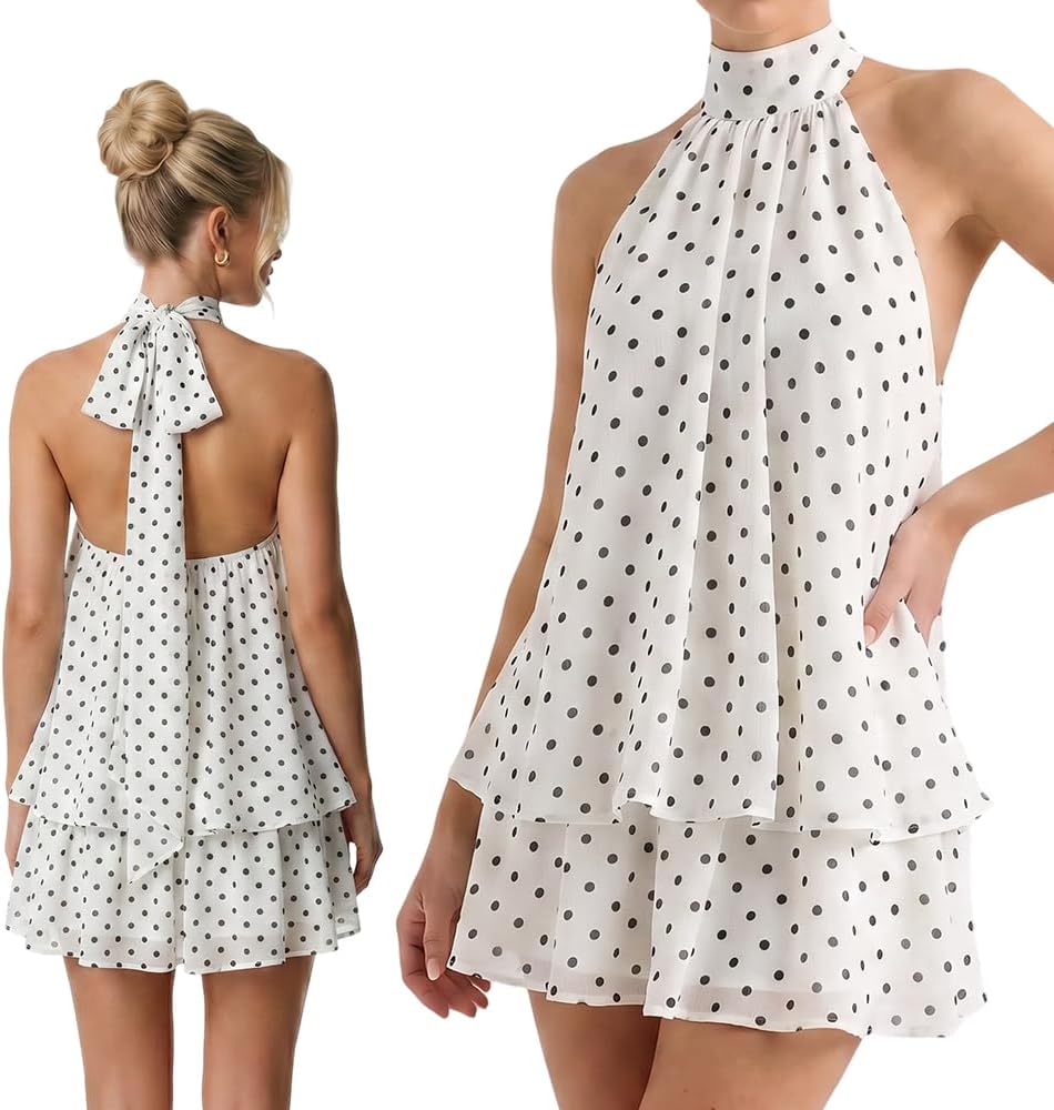 Women's Summer Fashion Party Halter Dress