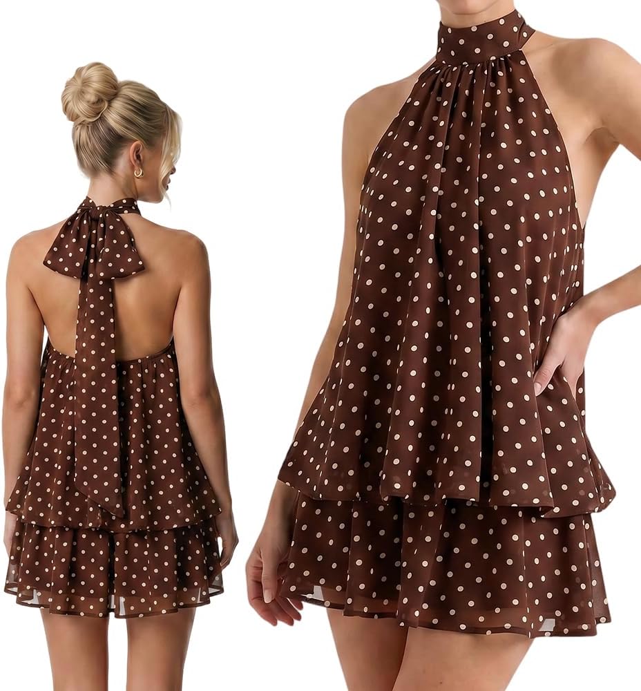 Women's Summer Fashion Party Halter Dress