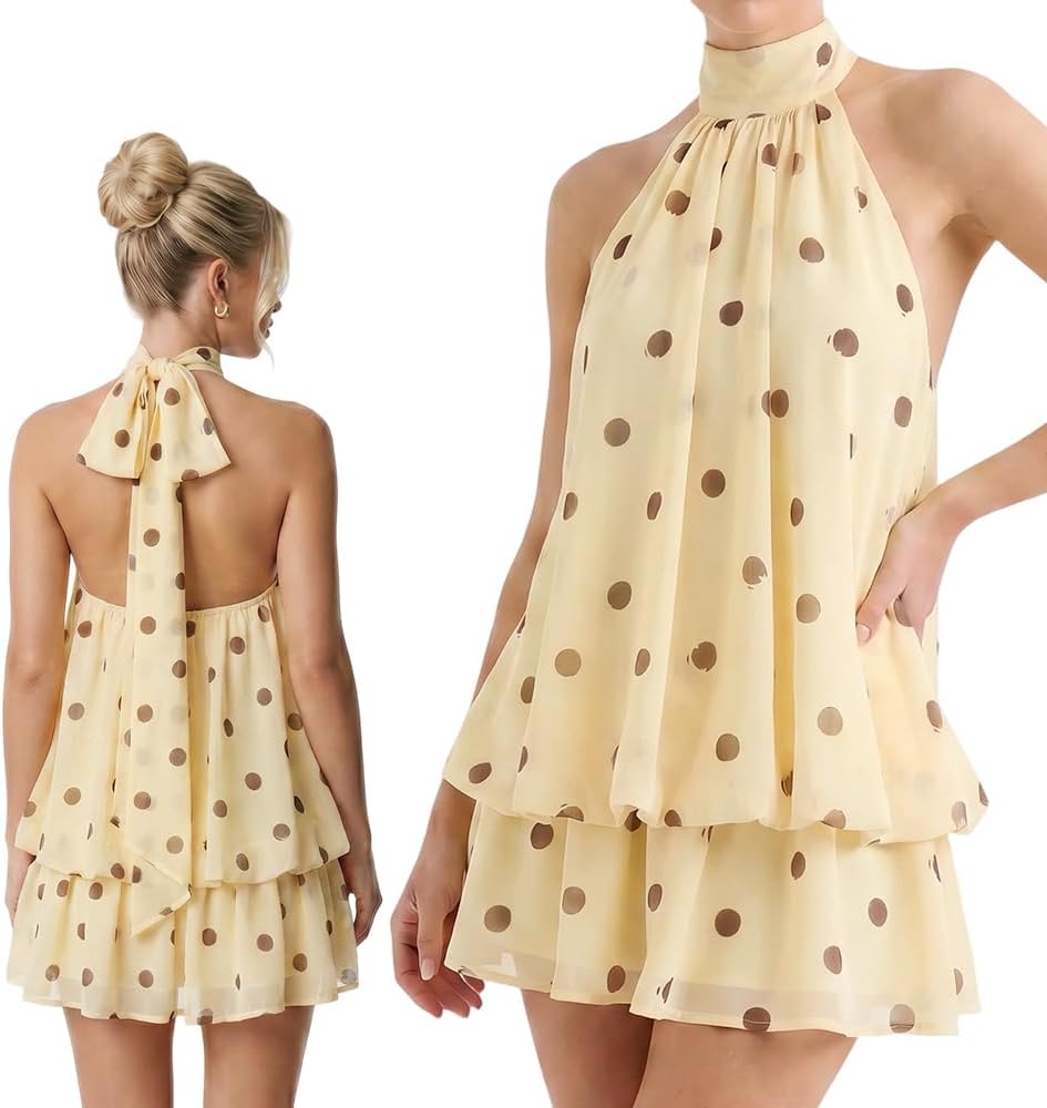 Women's Summer Fashion Party Halter Dress