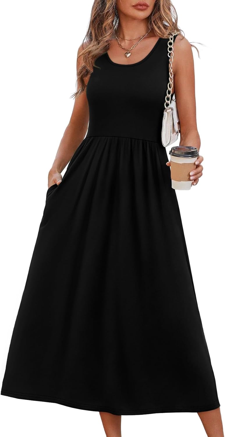 Casual Dresses for Women Sleeveless Scoop Neck