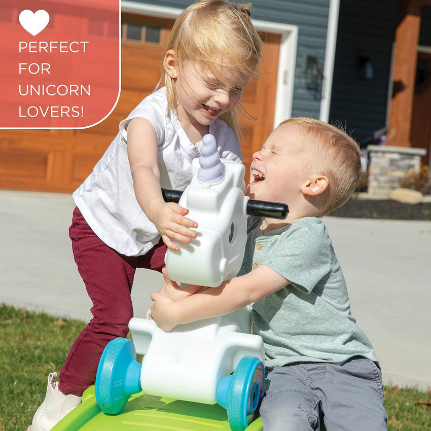 Kids Unicorn Up and Down Roller Coaster Toy. Ride Stroller. Indoor/Outdoor Toy Set
