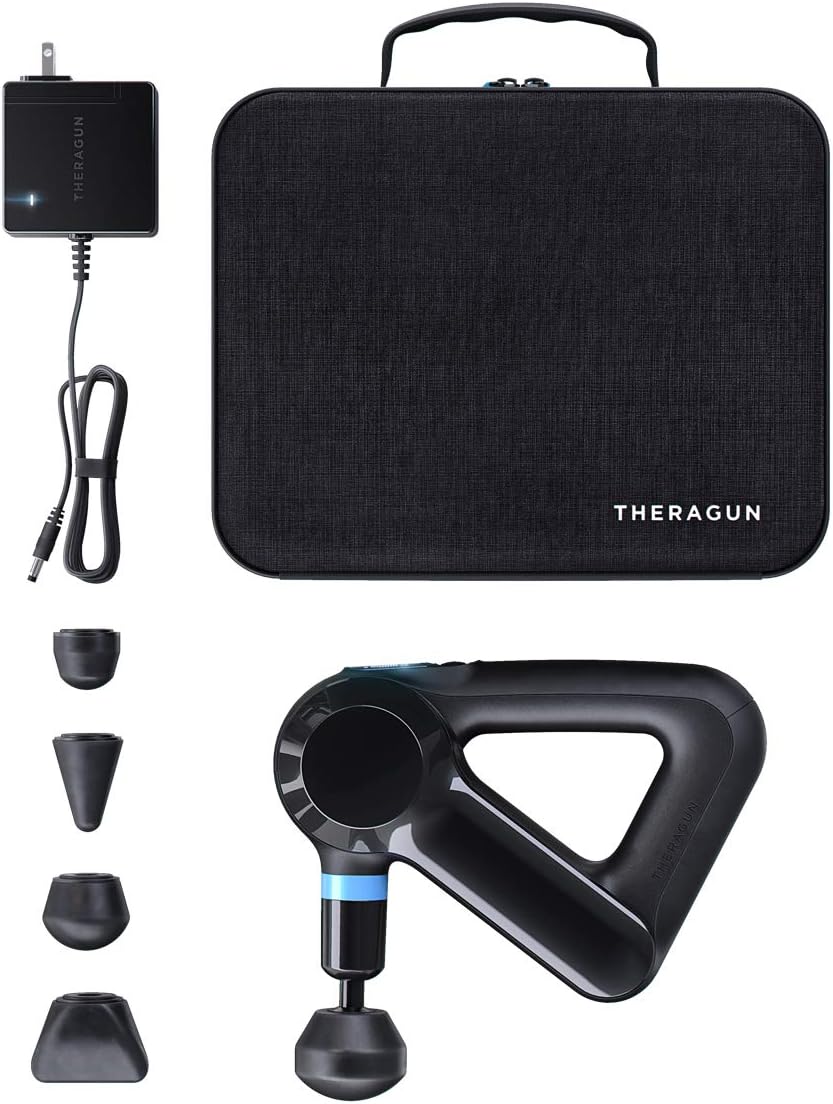 TheraGun Elite Ultra-Quiet Percussion Massage Gun for Deep Tissue Muscle Pain Relief. Handheld Electric Massager Perfect for Neck. Back. and Full Body Tension. Bluetooth and USB-C Charging. 5th Gen