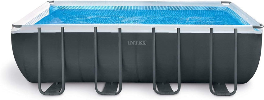 Rectangular Frame Above Ground Outdoor Swimming Pool Set with 1200 GPH Sand Filter Pump. Pool Cover and Ladder