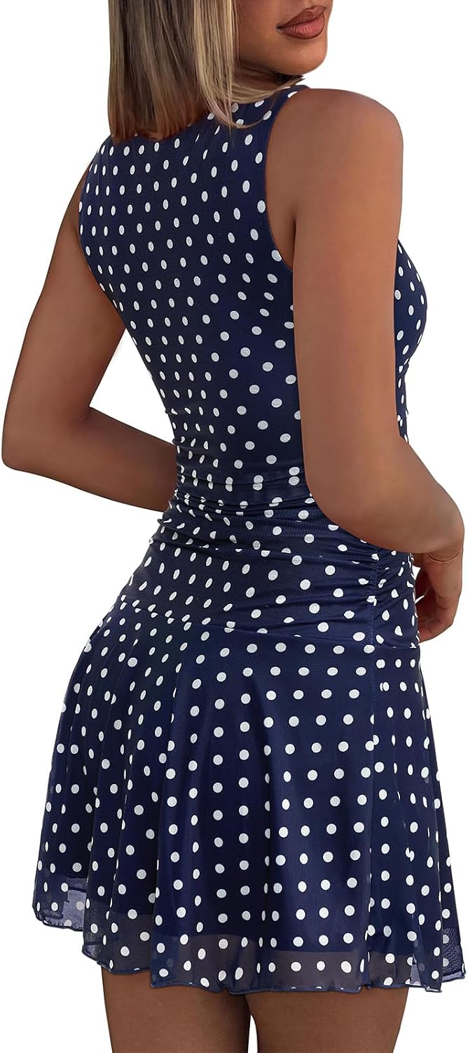 Women's Boat Neck Mesh Ruched Mini Dress