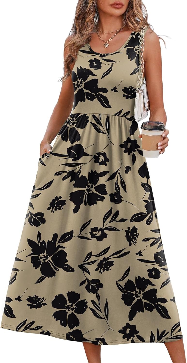Casual Dresses for Women Sleeveless Scoop Neck