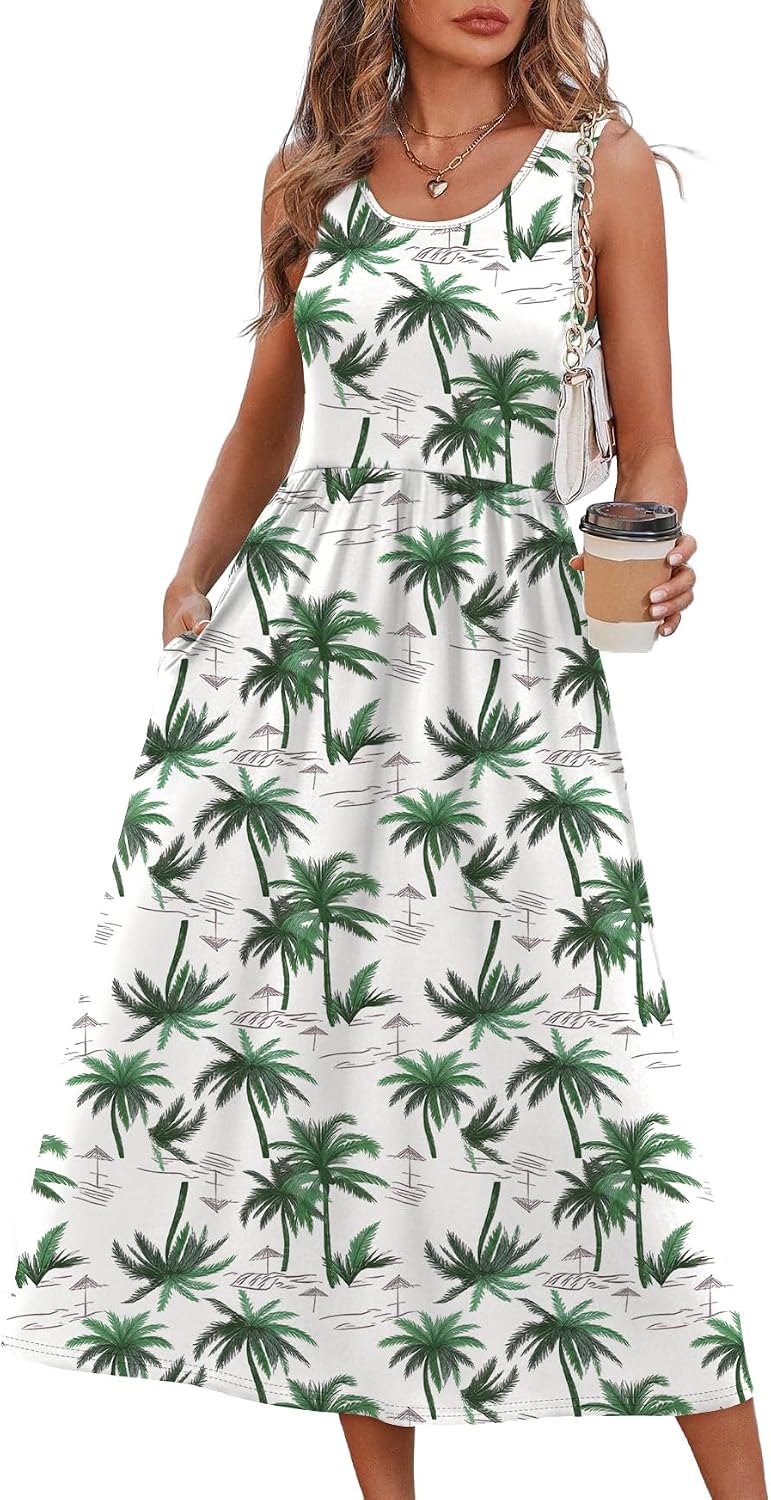 Casual Dresses for Women Sleeveless Scoop Neck