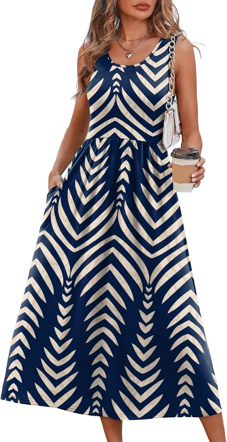 Casual Dresses for Women Sleeveless Scoop Neck