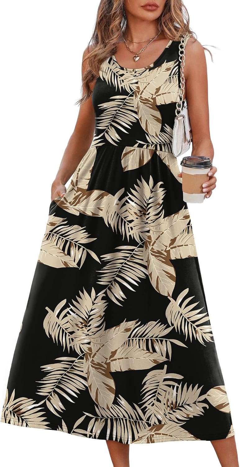 Casual Dresses for Women Sleeveless Scoop Neck