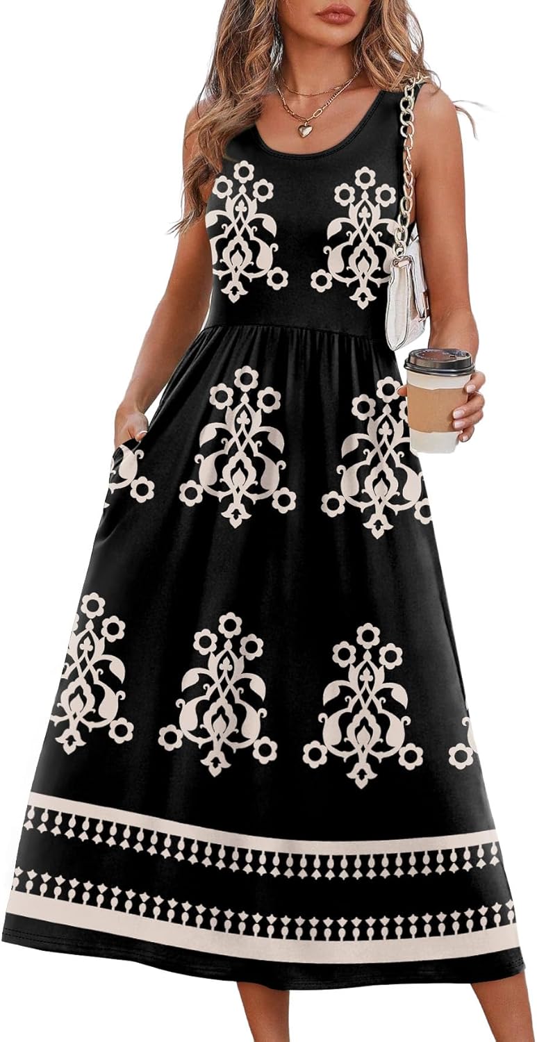 Casual Dresses for Women Sleeveless Scoop Neck