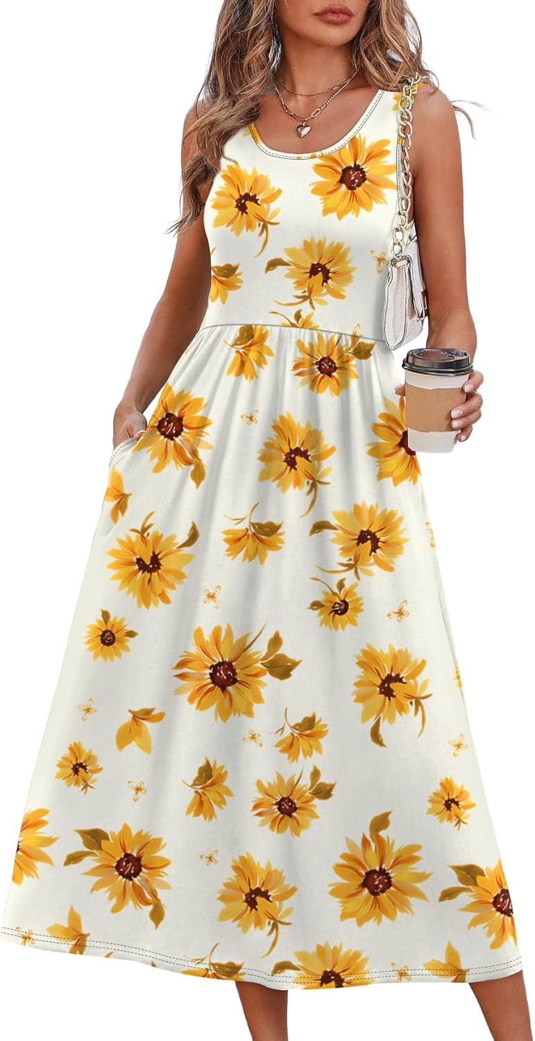 Casual Dresses for Women Sleeveless Scoop Neck
