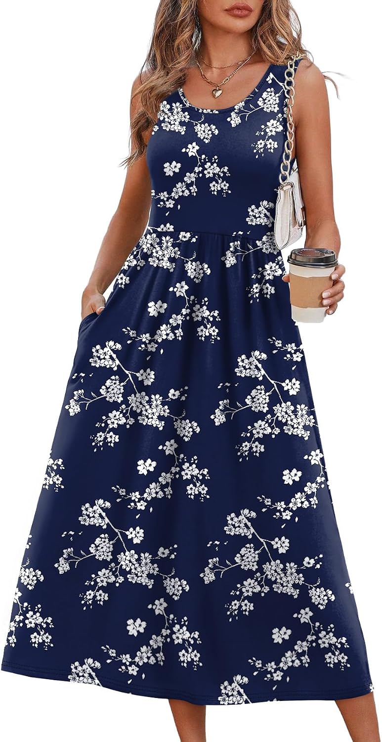Casual Dresses for Women Sleeveless Scoop Neck