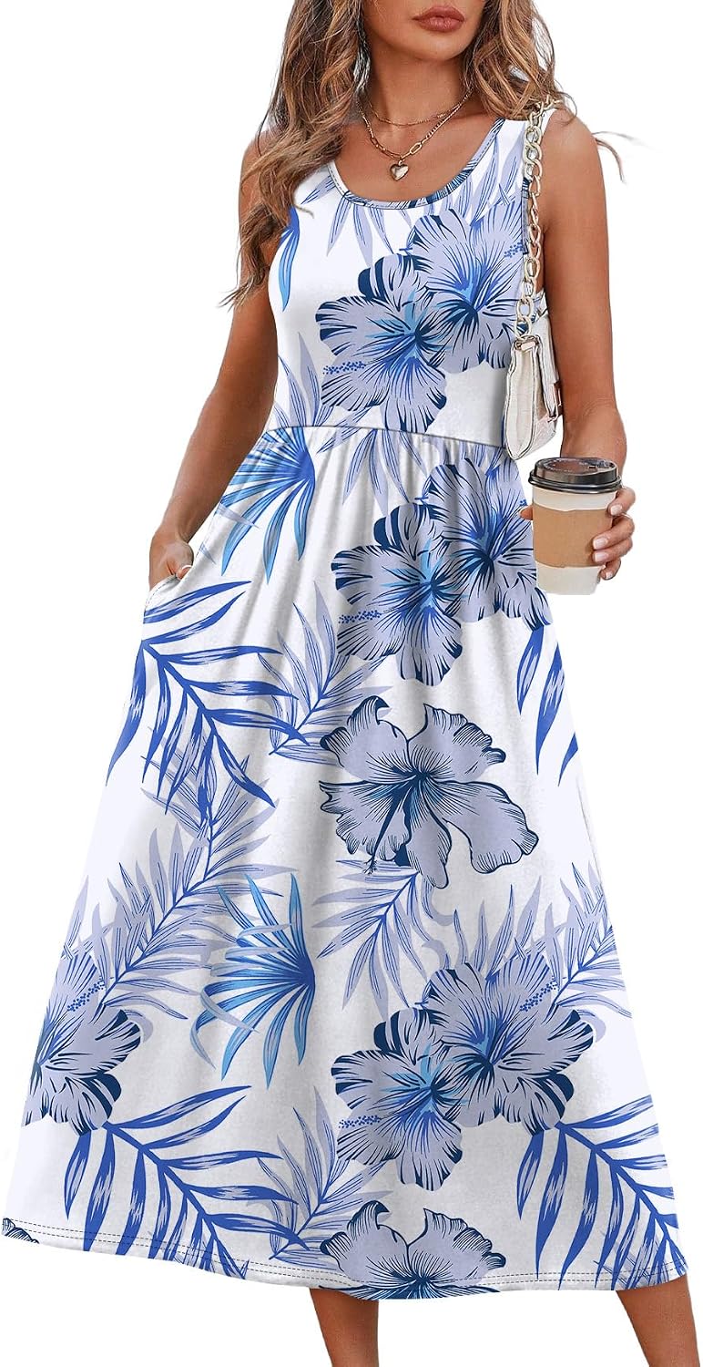 Casual Dresses for Women Sleeveless Scoop Neck
