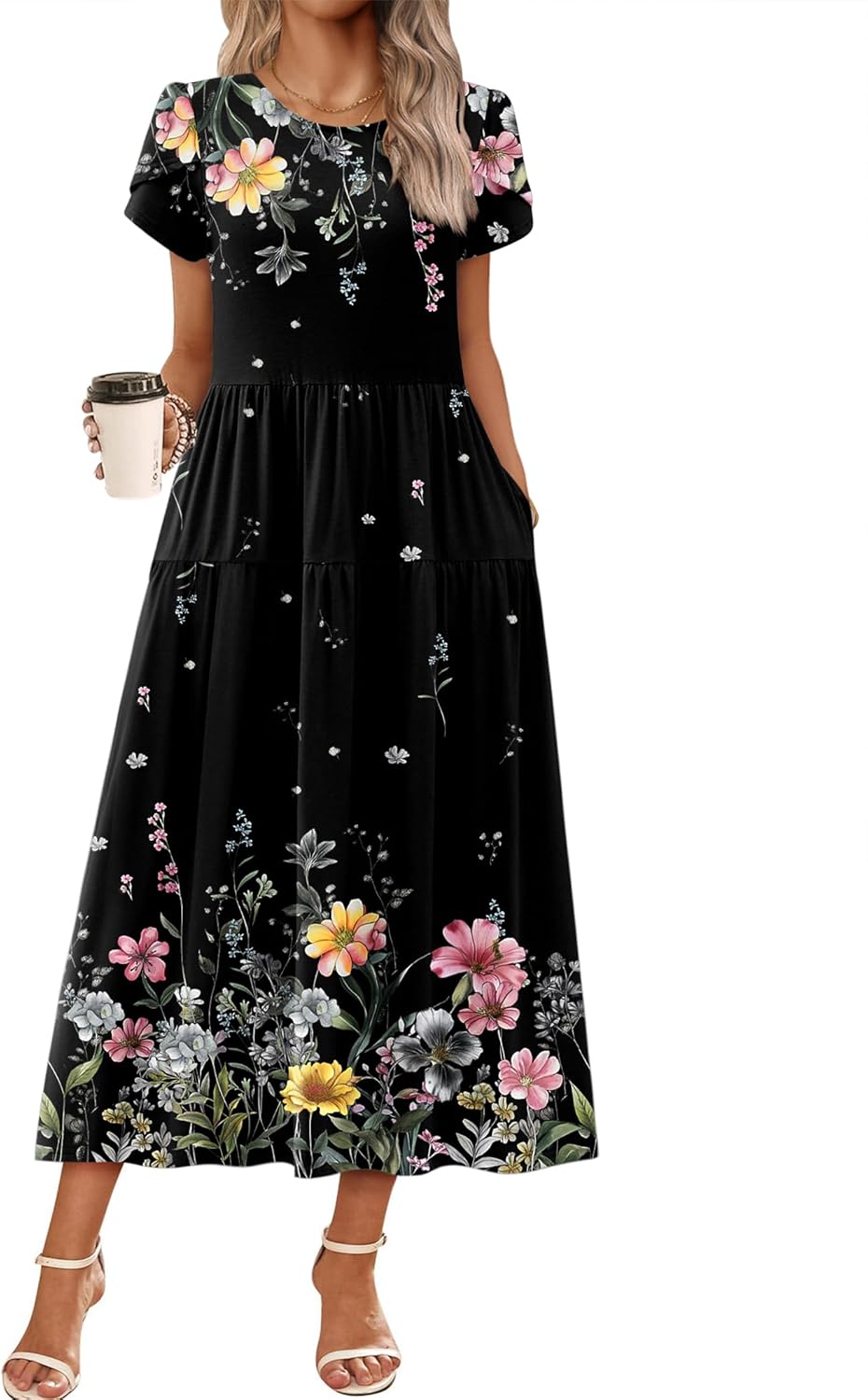Summer Dresses for Women 2026 Casual Loose Bohemian Floral Dress
