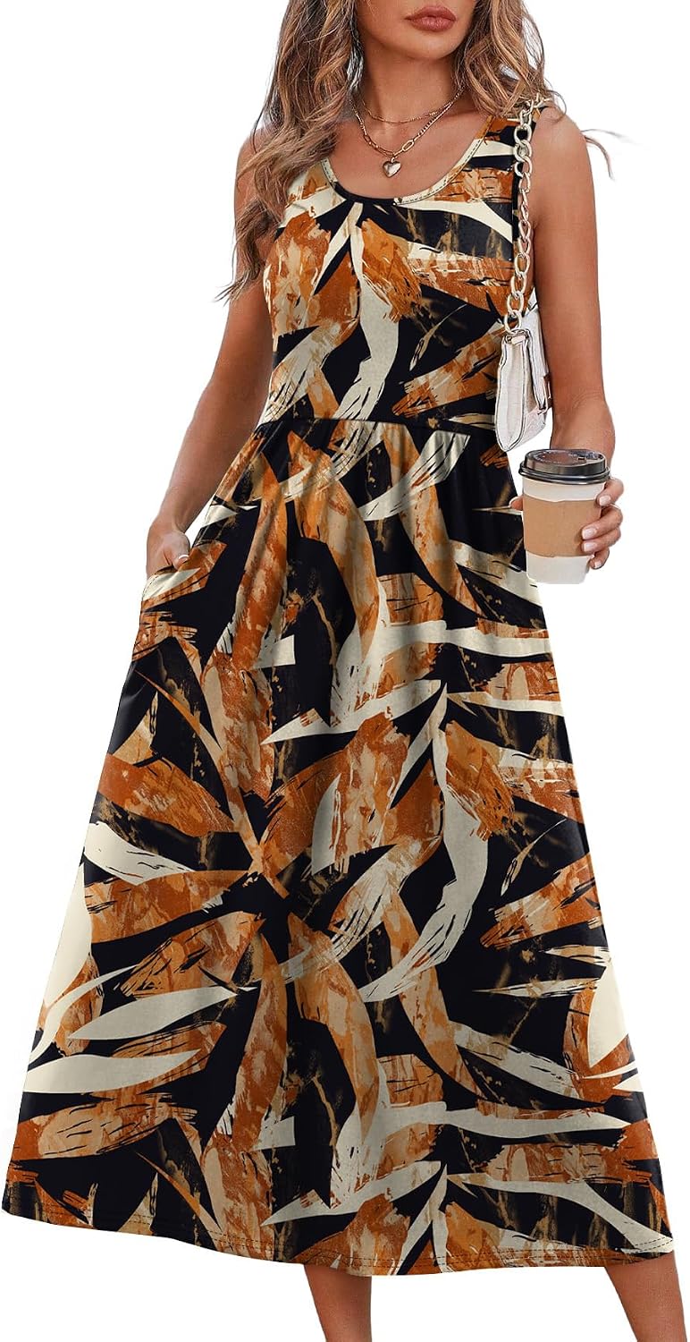 Casual Dresses for Women Sleeveless Scoop Neck