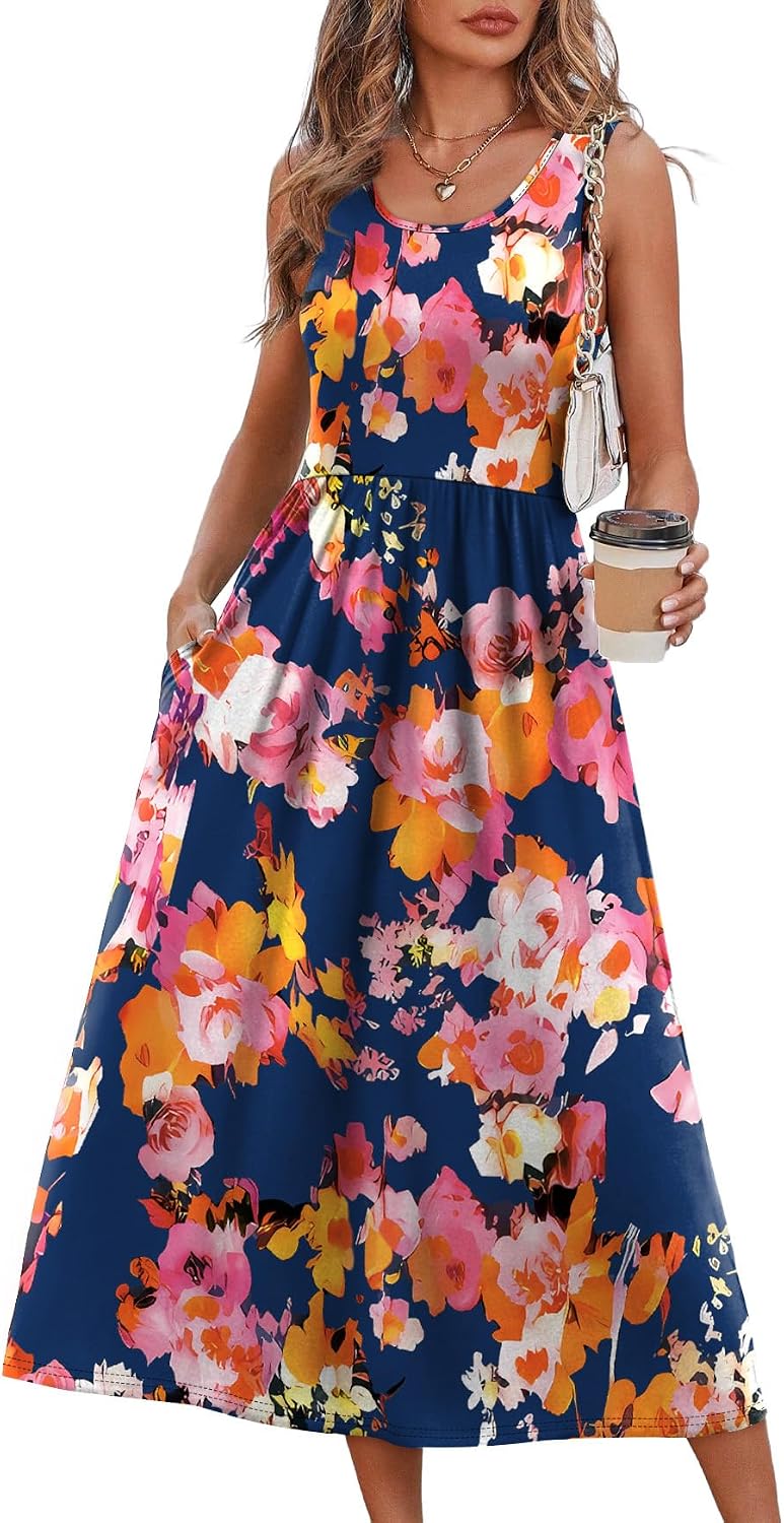 Casual Dresses for Women Sleeveless Scoop Neck