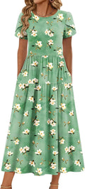 Summer Dresses for Women 2026 Casual Loose Bohemian Floral Dress