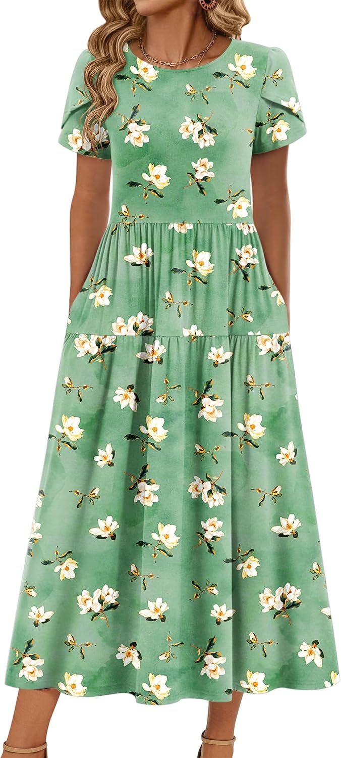 Summer Dresses for Women 2026 Casual Loose Bohemian Floral Dress