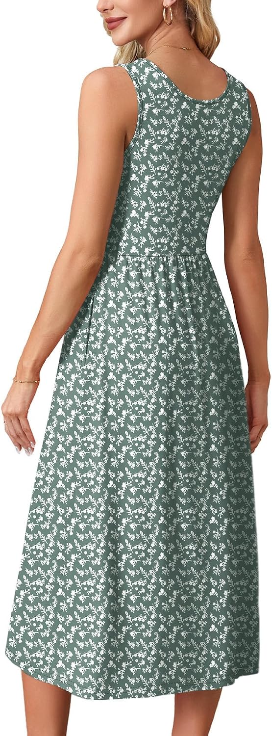 Casual Dresses for Women Sleeveless Scoop Neck