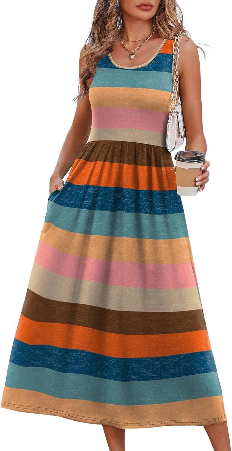 Casual Dresses for Women Sleeveless Scoop Neck