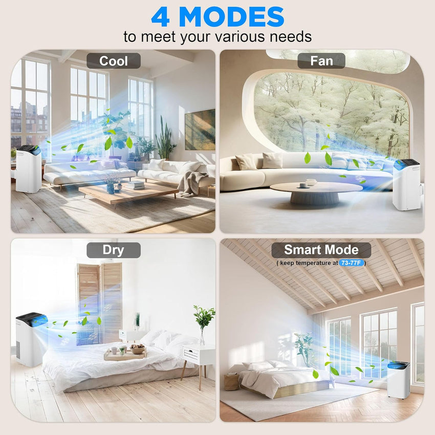 Portable Air Conditioners with Remote Control. 3-in-1 Free Standing Cooling AC Unit with Fan & Dehumidifier. Cools Room up to 700 sq.ft. Smart/Sleep Mode.3 Speed.Auto Swing.24H Timer