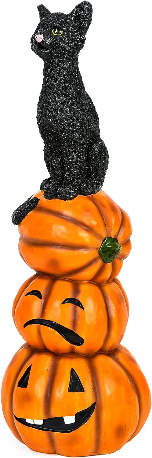 Black cat and a bunch of pumpkins. Halloween collection
