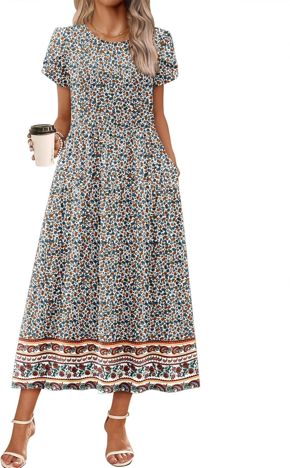 Summer Dresses for Women 2026 Casual Loose Bohemian Floral Dress