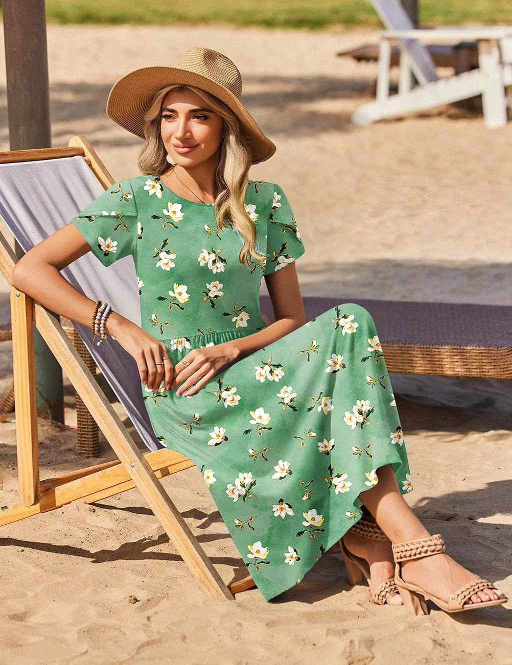 Summer Dresses for Women 2026 Casual Loose Bohemian Floral Dress