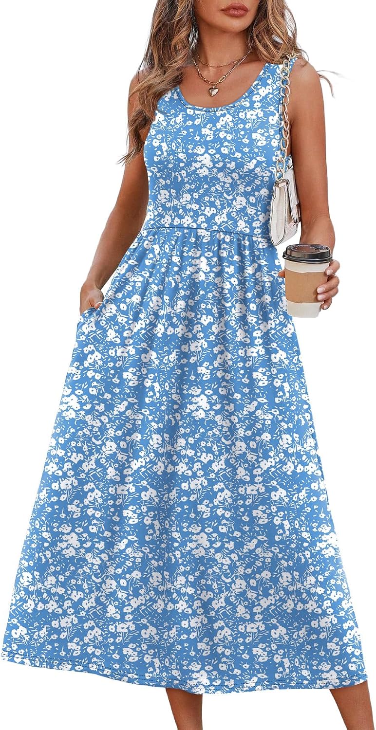 Casual Dresses for Women Sleeveless Scoop Neck