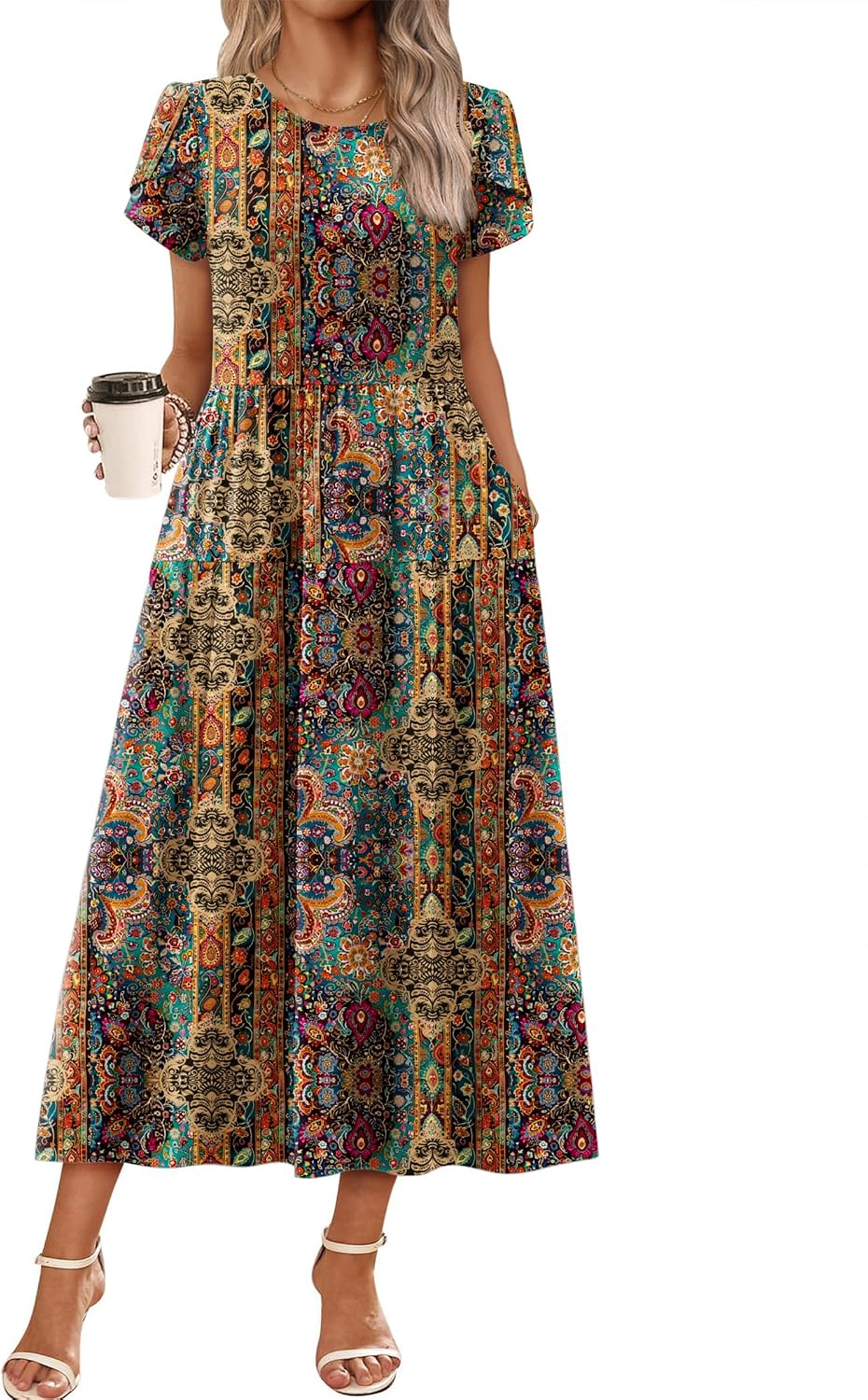 Summer Dresses for Women 2026 Casual Loose Bohemian Floral Dress
