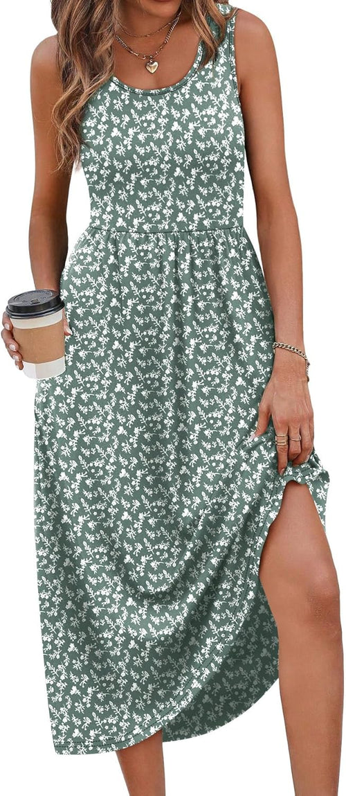 Casual Dresses for Women Sleeveless Scoop Neck