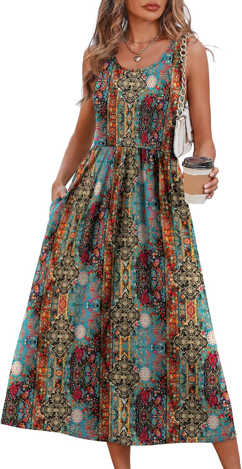 Casual Dresses for Women Sleeveless Scoop Neck