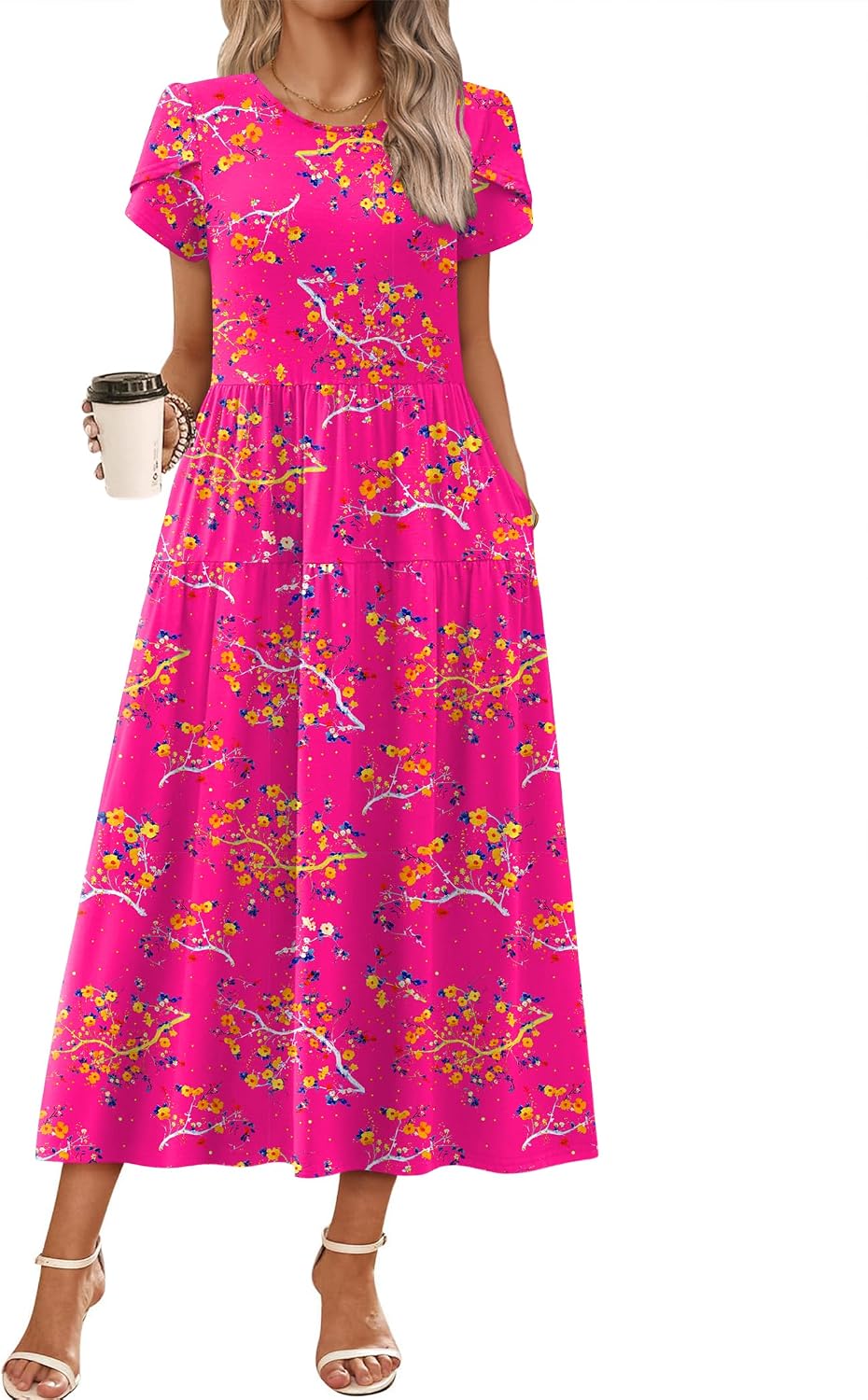Summer Dresses for Women 2026 Casual Loose Bohemian Floral Dress