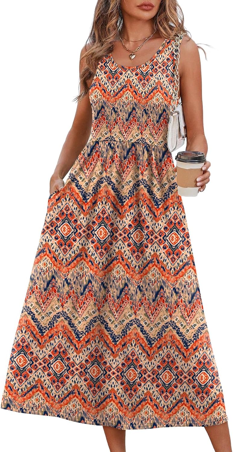 Casual Dresses for Women Sleeveless Scoop Neck