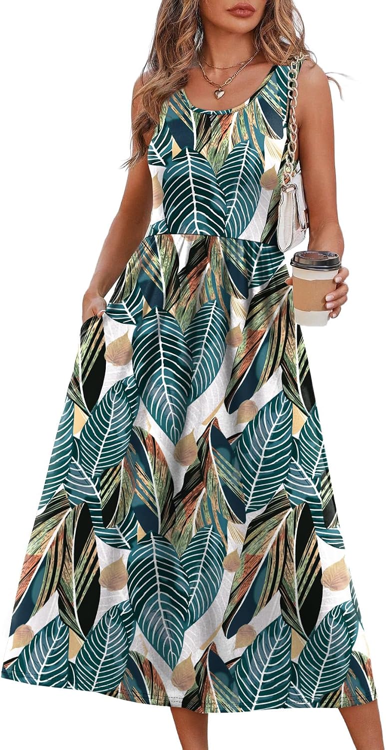 Casual Dresses for Women Sleeveless Scoop Neck