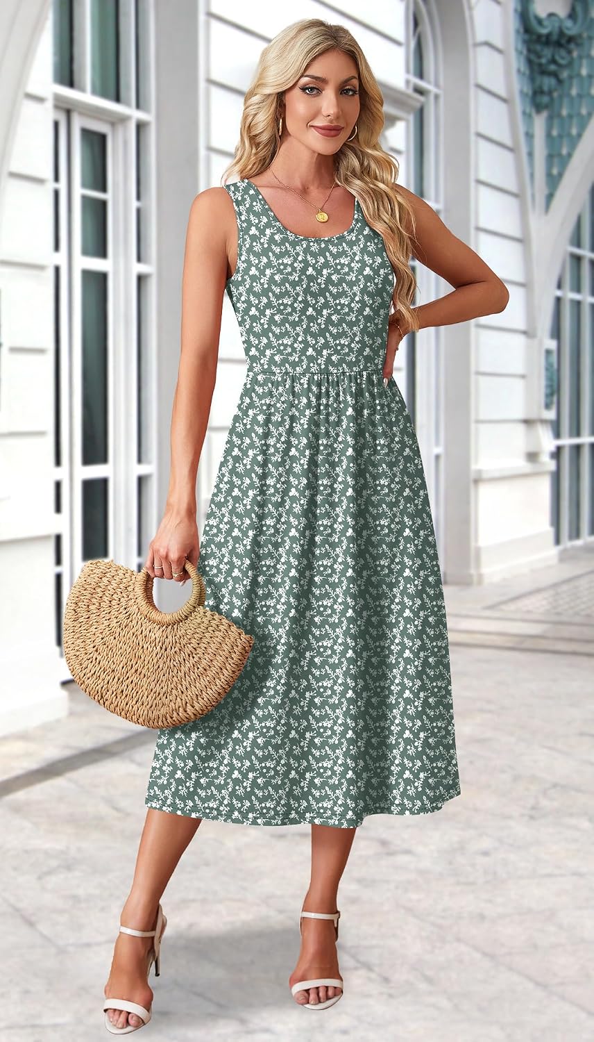 Casual Dresses for Women Sleeveless Scoop Neck