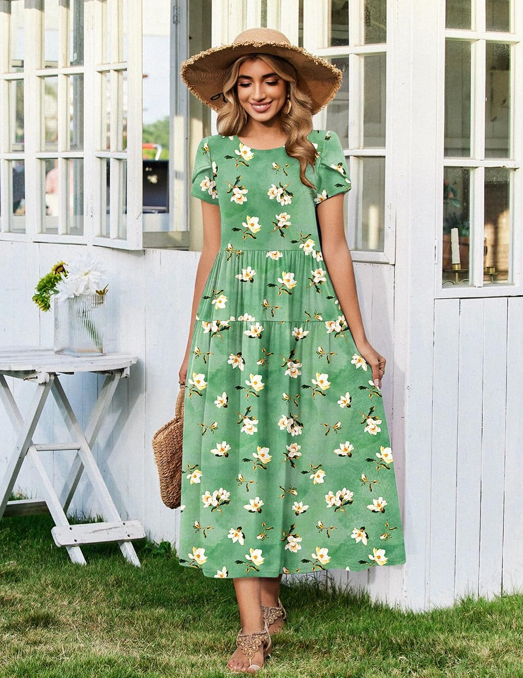 Summer Dresses for Women 2026 Casual Loose Bohemian Floral Dress
